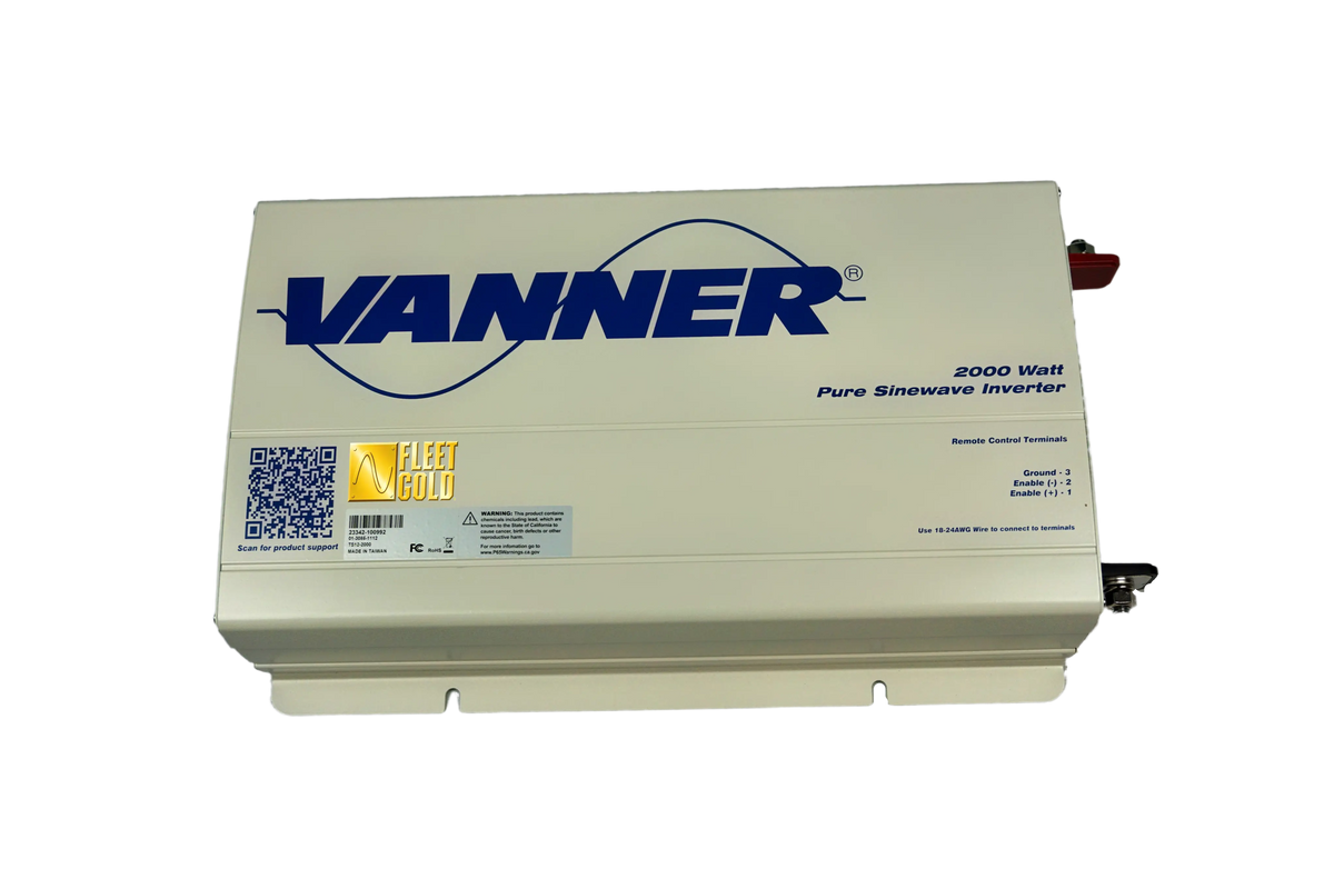 Above view of the Vanner 2,000 watt power inverter