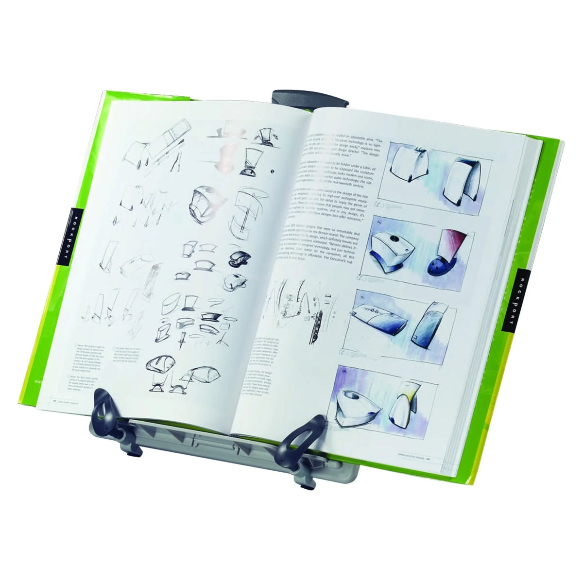 Book and Copy Stand holding an open book in place