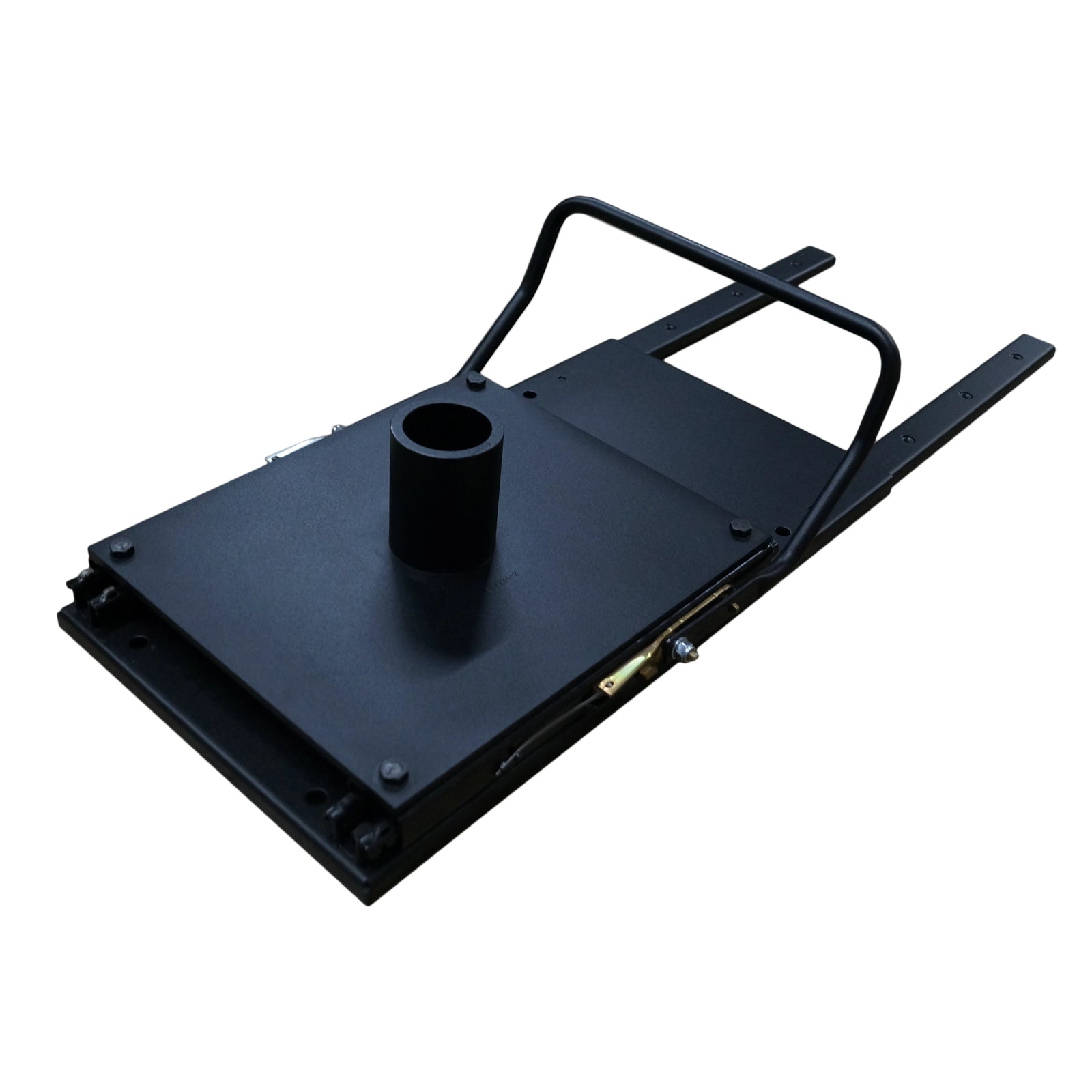 The VanGo Sliding eat Assembly:  a secure, moveable chair mount to VanGo 600 and 800 series desks.