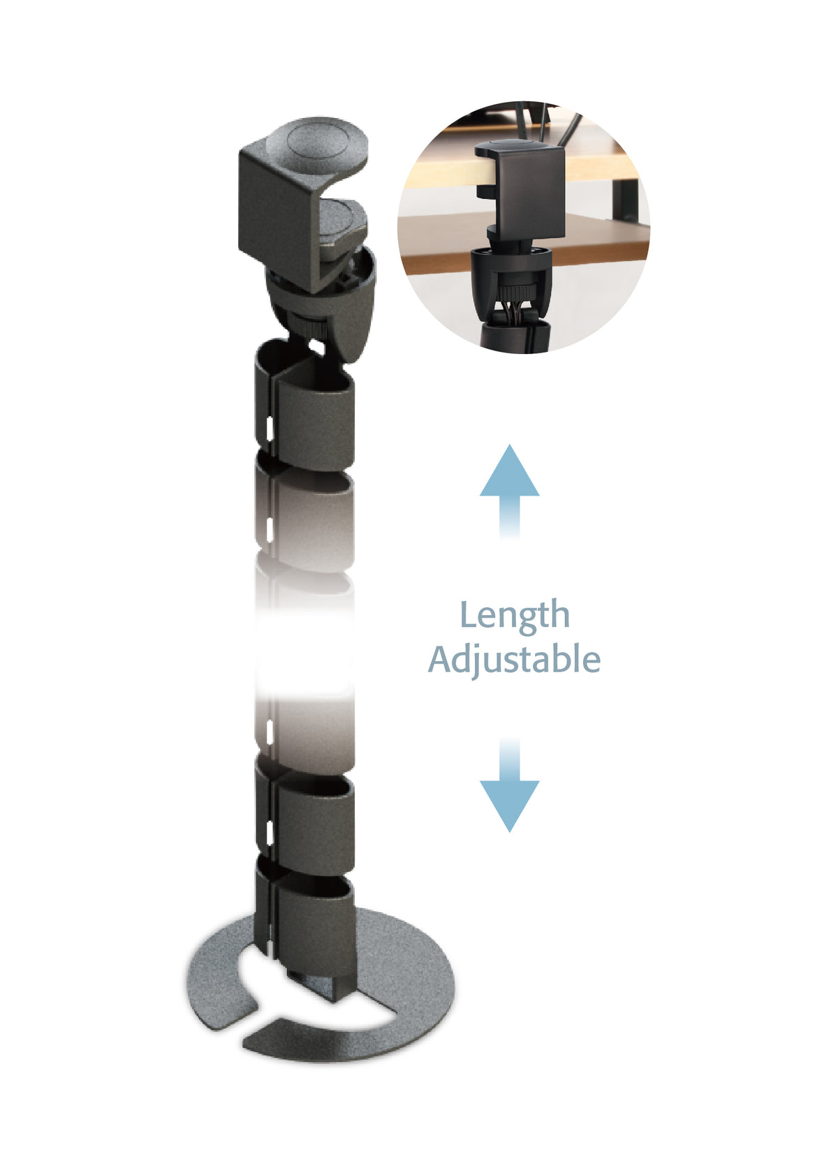 Desk-Clamp Under Desk Spine Cable Manager