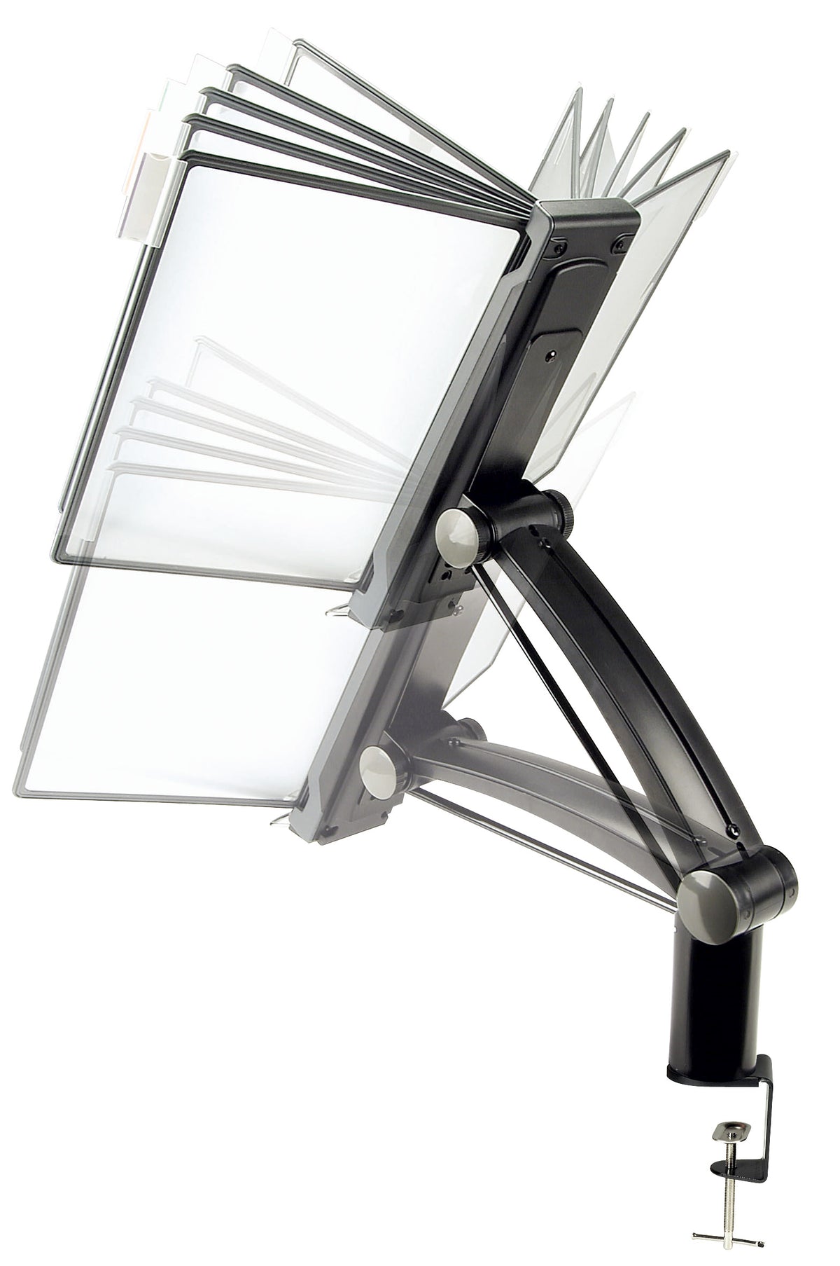 Flex-Arm Desk Clamp Reference Organizer (10 Panel)