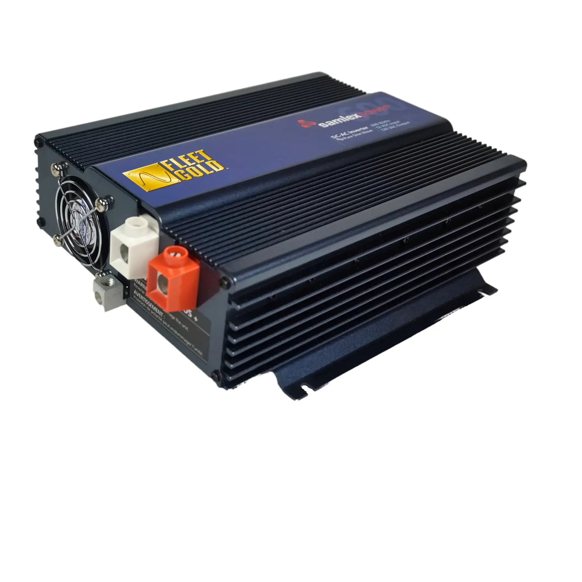 Power inverter with &#39;Fleet Power&#39; branding on a white background
