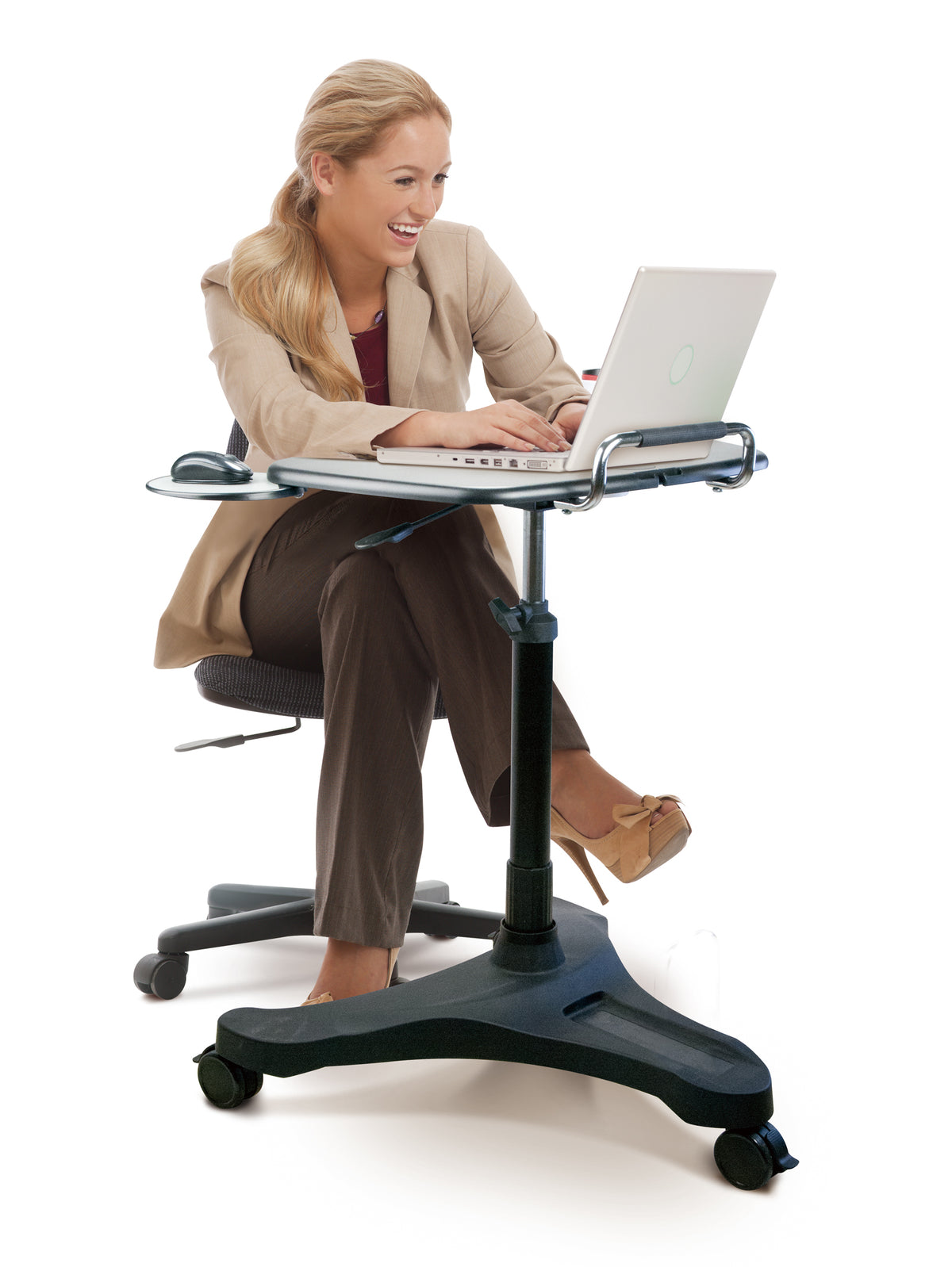 Sit/Stand Mobile Laptop Workstation