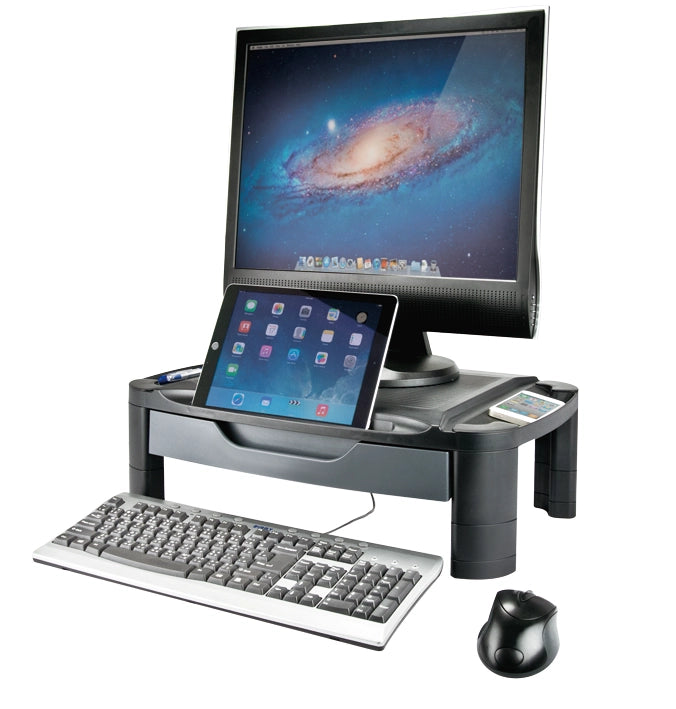 Extra Wide Professional Monitor/Printer Stand w/ Drawer