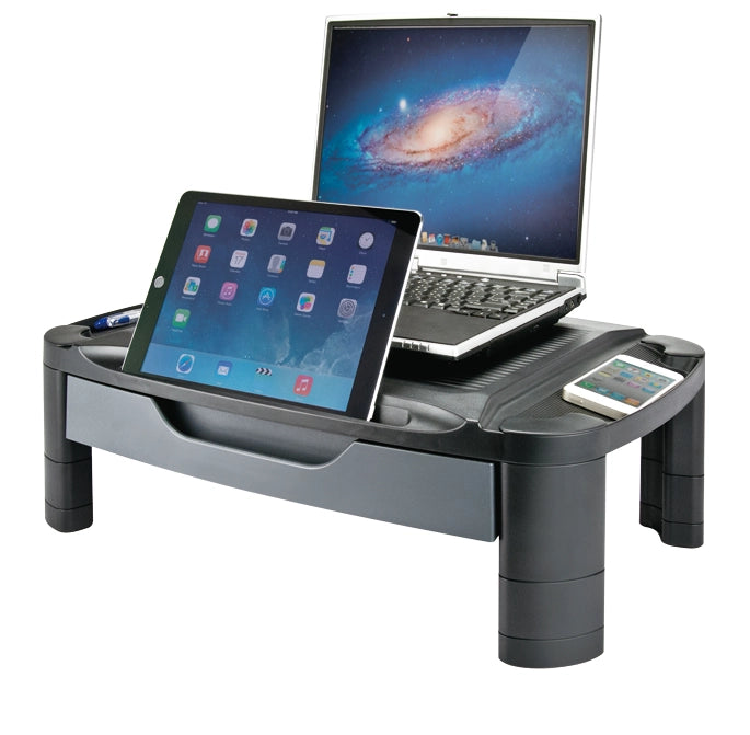 Extra Wide Professional Monitor/Printer Stand w/ Drawer