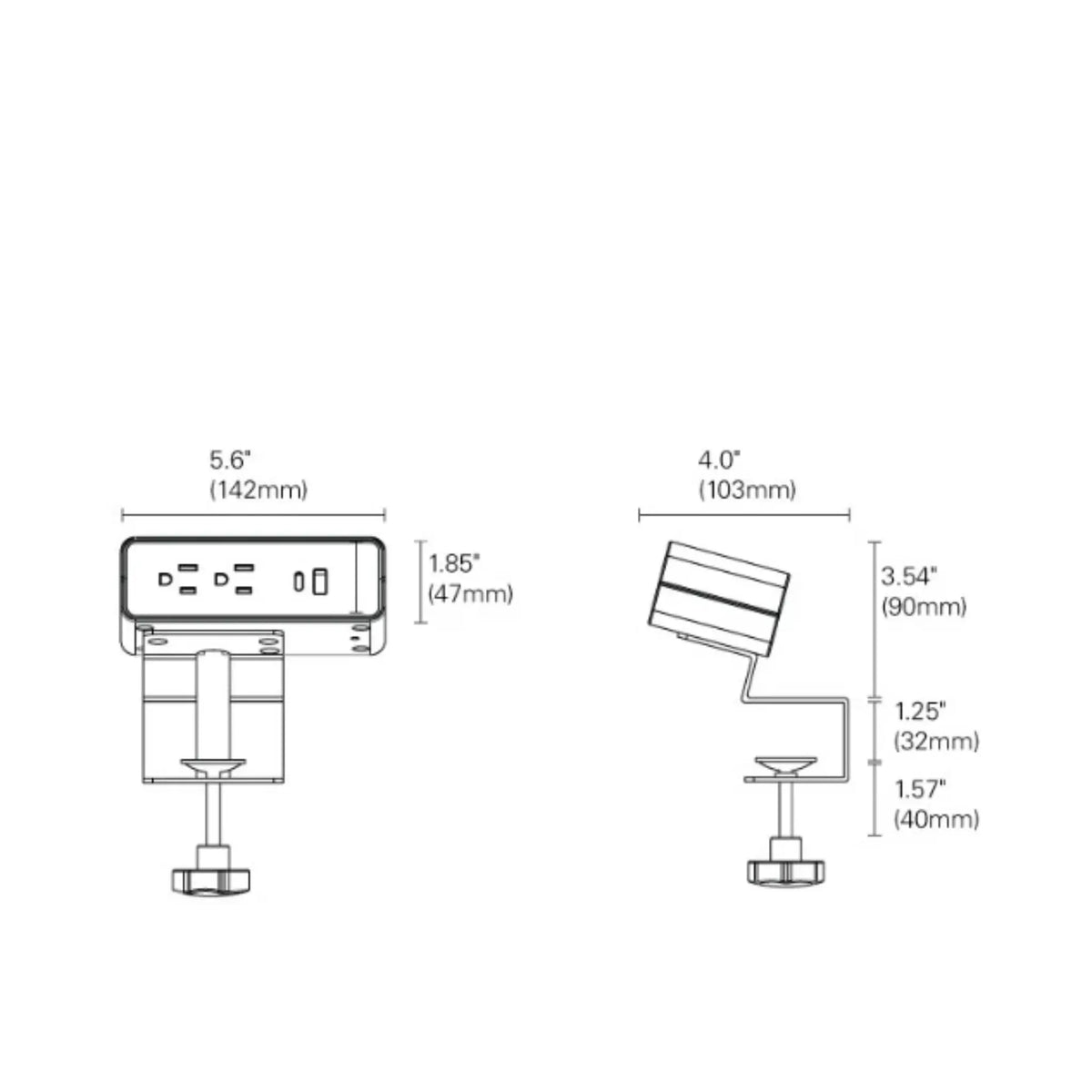 Technical drawing of the NeatHub Power Station on a white background.
