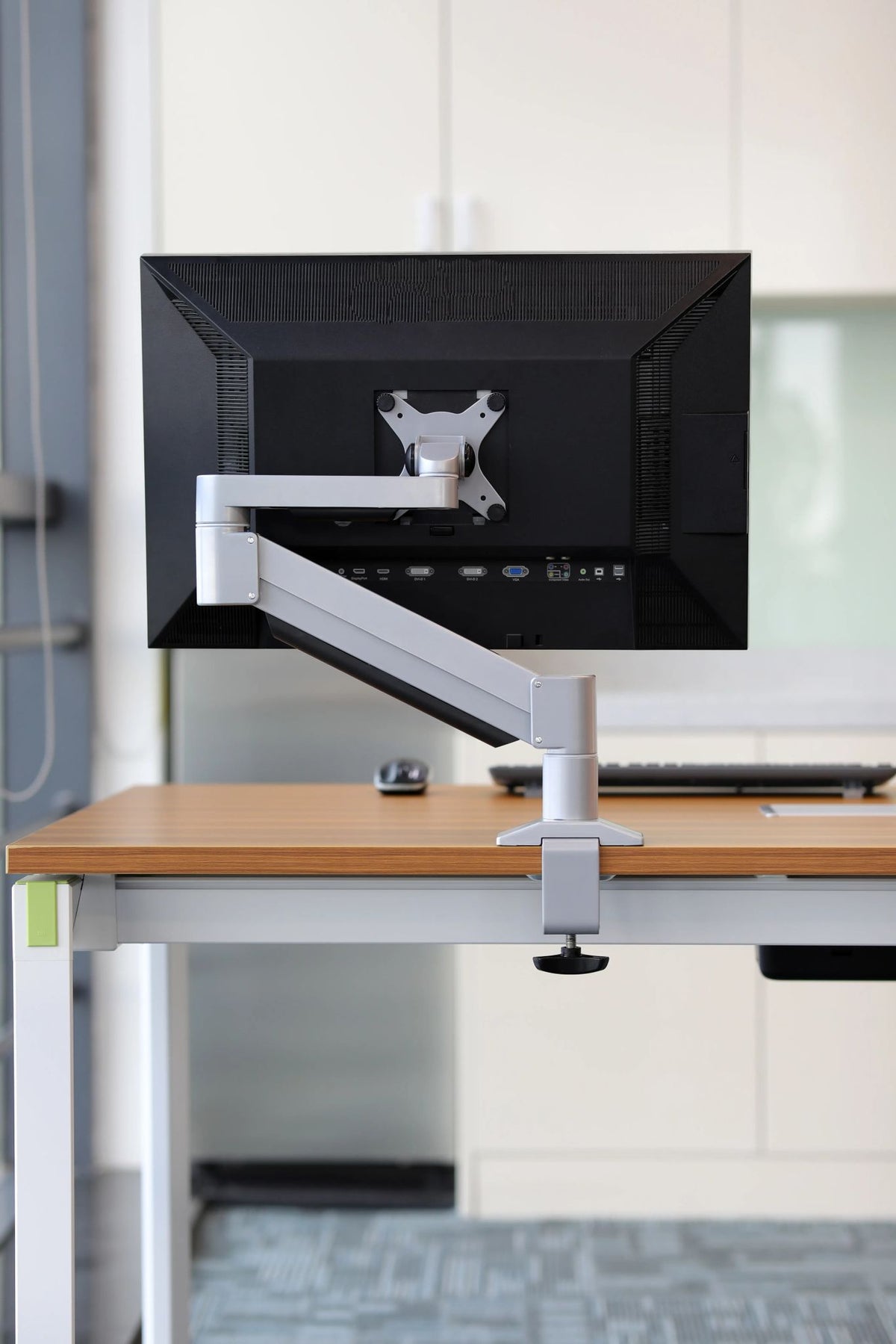 Single Foldable Adjustable Height Monitor Arm w/ Vesa Mount