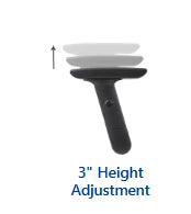 3" Height Adjustable T-Arms for ergoCentric Office Chair