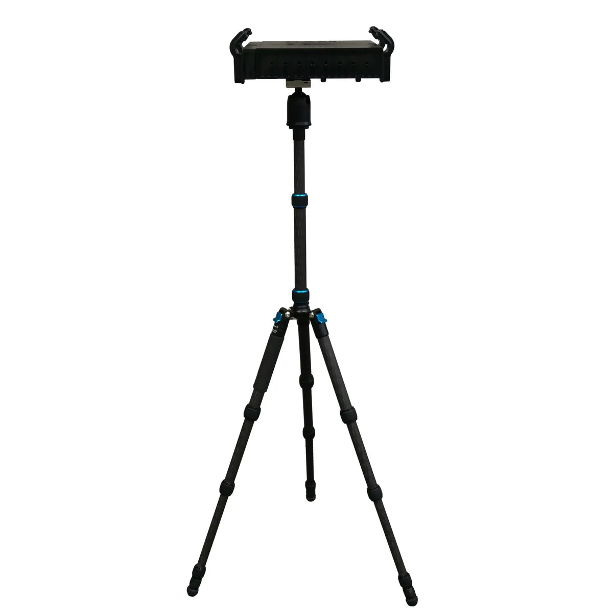 Tripod with adjustable height legs that supports laptops up to 10lbs. RAM mount offers secure laptop support and mobility at work for whatever task is needed.