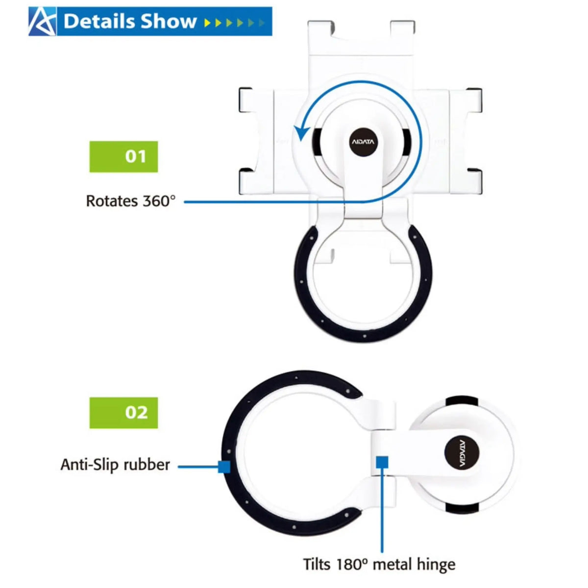 Labelled features of the Universal Tablet MultiStand