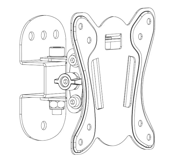 Black and white outline/sketch of the VESA monitor mount