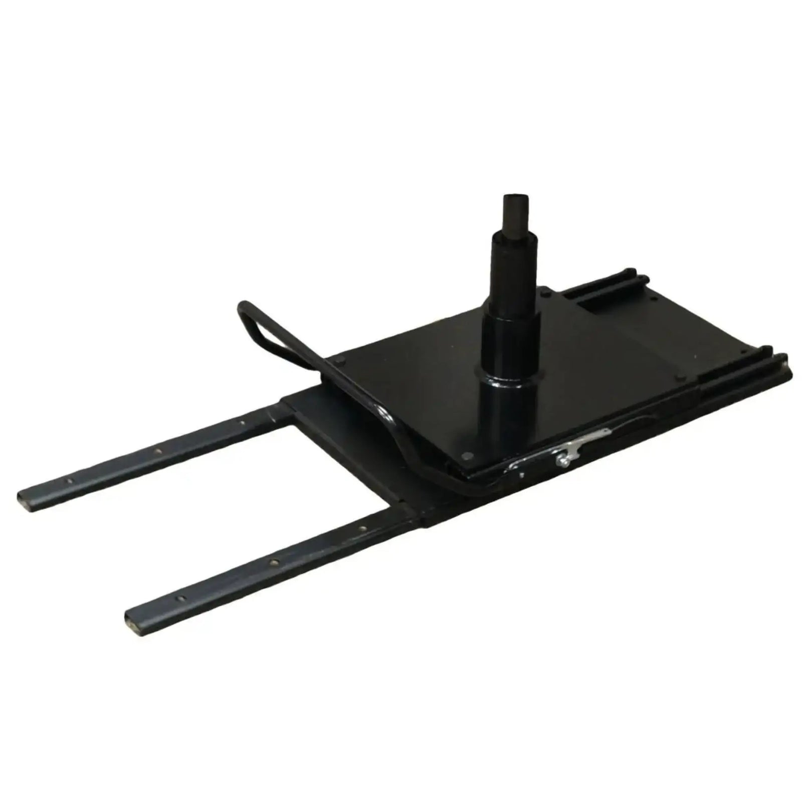 The VanGo Sliding eat Assembly:  a secure, moveable chair mount to VanGo 600 and 800 series desks.