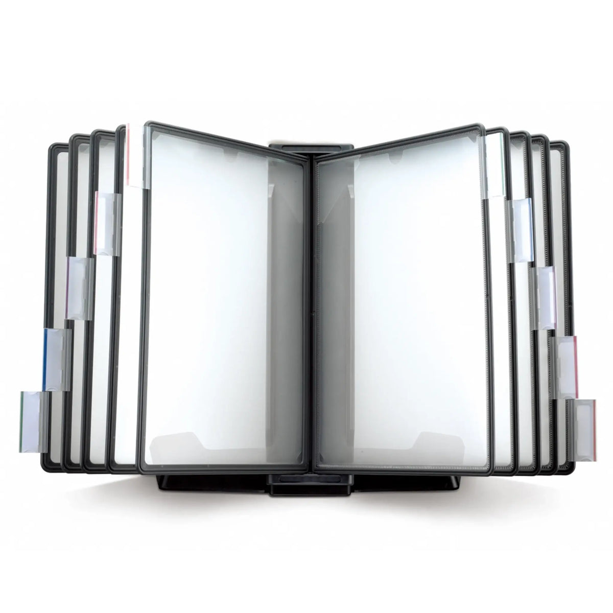 Front view of the Weighted Desktop Reference Organizer with extra panels