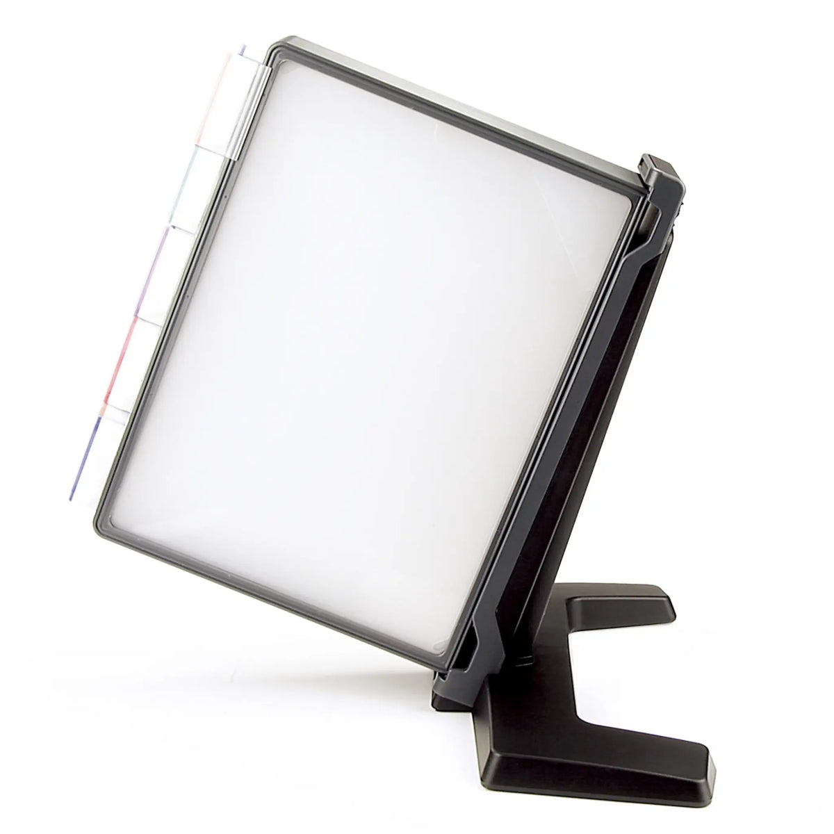 Side View of the Weighted Desktop Reference Organizer